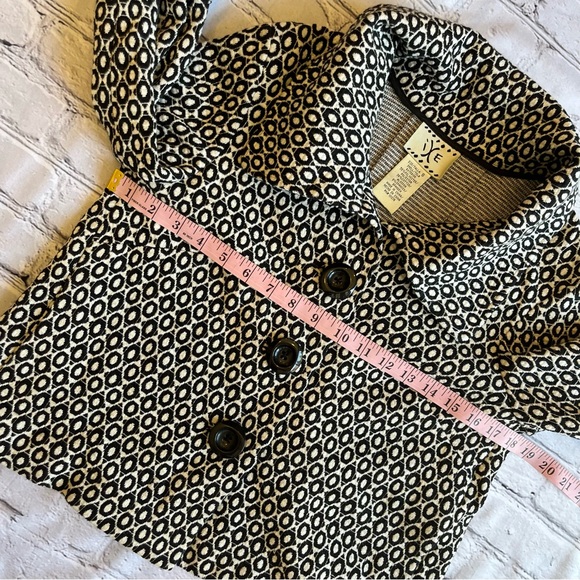 VTG Y2K Suit Jacket Small Black & White Coat IXE - Picture 8 of 12